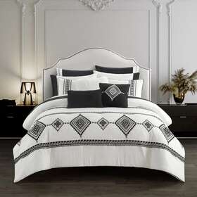 Bhf000089433047 Better Homes & Gardens And Black White 12 Piece Bed In A Bag Comforter Set Queen