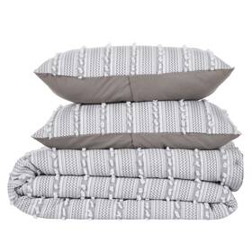 Better Trends 193675015582 Angelique Comforter Set 100% Cotton Tufted Gray Full/queen