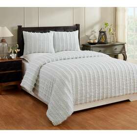 Better Trends 840053097851 Comforter Full/queen 90 Inch X90 3-pc Teal Tufted Soft Plush Chenille