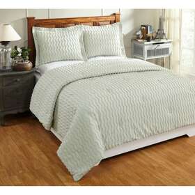 Better Trends 840053098032 Isabella Comforter Set Cotton Tufted Soft Sage Queen