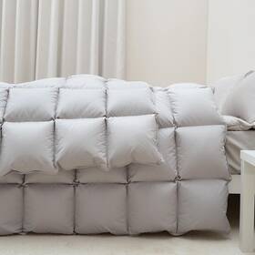 Bevink 008678049994 Feather Down Comforter Twin Size All Seasons Duvet Insert Light Grey