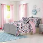 Bh46-001-701-11 Bh Girls Butterfly Circles Medallion Comforter Set Reversible Flowers
