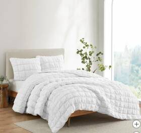 Bhf 008889352753 Laurel 3-piece Puff King Comforter Set White