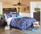 Biab-12q Unbranded Living Colors Blue Diamond Queen Reversible Comforter Set