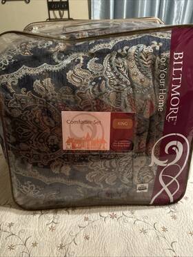 Biltmore 843879022120 King Comforter Bedskirt And 2 Shams New Defect Retail 344 Cont