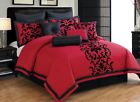 Black And Red Comforter Set Queen Size 10 Piece 758614101476