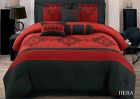 Black Burgundy Classic 7 Pcs Embroidery Western Style Bed In Bag Sale 0079000005520