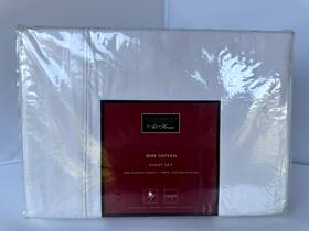 Bloomingdales 803650241201 New At Home Sateen Sheet Set Twin White Luxury Cotton