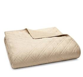 Bloomingdales 812675026373 3 Piece Quilted Cotton Coverlet Set - Queen Taupe