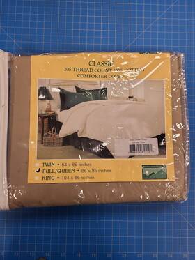Blue Ridge Home Fashions 788904815127 Classic Comforter Cover Full Queen Size Taupe Cotton