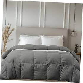 Br050006-vc Blue Ridge Home Fashions Soft Feather Down Comforter Size Hotel Collection Lightweight King Gray