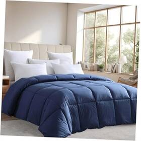 Fh140003 Blue Ridge Home Fashions Luxury Comforter Organic Cotton All Season Fluffy Lightweight Full/queen Navy