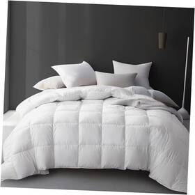 Hg003025-vc Blue Ridge Home Fashions Luxury White Goose Feather Down Fiber Comforter Full Full/queen All Season
