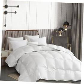 Ms003014 Blue Ridge Home Fashions Goose Down Fiber Comforter Twin Size All Seasons Duvet Insert - Ultra-soft