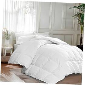 Ms003022 Blue Ridge Home Fashions Goose Feather Down Fiber Cotton Comforter Size Queen White/light Warmth