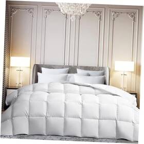 Ms034706 Blue Ridge Home Fashions White Goose Feather Down Fiber Comforter Size- All King White/all Season