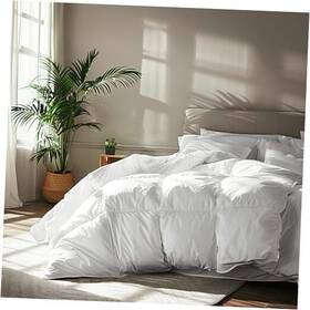 Se003028 Blue Ridge Home Fashions Goose Feather Down Fiber Cotton Comforter Queen Size - 100% Duvet