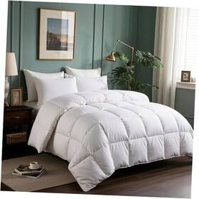Se003125 Blue Ridge Home Fashions Goose Feathers Down Fiber Comforter Size Duvet Queen White/all Season
