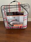 Bnip Cuddl Duds 4pc Sherpa Comforter Set Size King Red Khaki Plaid 289.99