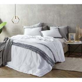Boa Noite 200tc Washed Percale Quilted Comforter White Queen