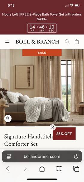 Boll & Branch 840103736631 And Signature Handstitched Cloud Comforter Sham Set King - White