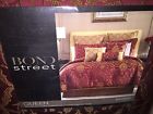 Bond Street Rousseau Queen 4-pc Comforter Set Jacquard Red Bronze Shams Bedskirt 034299112021