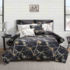 07174800984rt Boston Linen Company Realtree All Purpose Polycotton 80 Gsm Quilt And Sham Set - Season Comfor