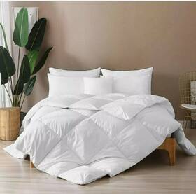 Me043-t1-us Bpc Twin Size Down Comforter All Season Goose Duck White Bedspread New