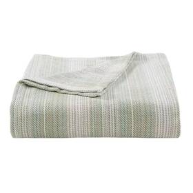 Ushsee1259038 Branded Tommy Bahama Bed Blankets King Shore Stripe 1-piece Breathable Cotton Green