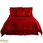 Braxton Veratex King Merlot Comforter 4 Pc Set Bed Red Chenille Faux Silk New 736425483509