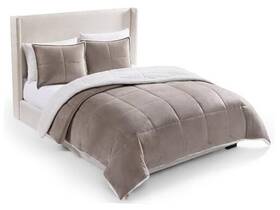 00434 Britannica Home Fashions Inc. Blissful Queen Comforter Set With 2 Pillow Shams Reversible Full/queen Brown