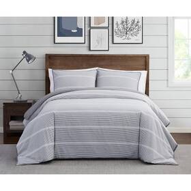 82675380 Brooklyn Loom 2pc Twin/twin Xl Niari Yarn Dye Stripe Comforter Set Gray -