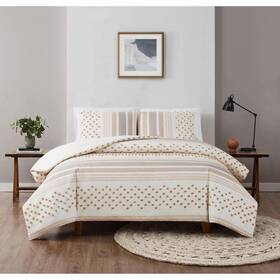 Cs5426nekg-1500 Brooklyn Loom Mia Tufted Texture Comforter Set Neutral Polyester 3-piece King