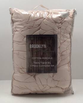 Cs5809bstx-1500 Brooklyn Loom Cotton Percale Twin/twin Xl Comforter New With Defects