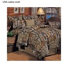 07175300082rt Brown Queen Realtree Camouflage Lodge Grey Camo Bed Bedding