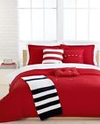 Brushed Twill Lacoste Comforter Set King Roccoco Solid Red 3 Pcs Cotton Beddin 734737327306