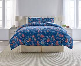 Brylanehome 195844535211 Embroidered Printed 3 Piece Comforter Set - Full/queen Navy