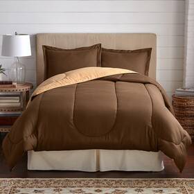 Brylanehome 196392042022 Bh Studio Reversible Comforter - Queen Chocolate Latte