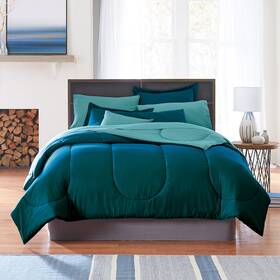 Brylanehome 196392172392 Bh Studio Reversible Comforter - Queen Peacock Turquoise
