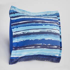 Brylanehome 196392272788 Bh Studio Reversible Pillow Sham - King Blue Stripe