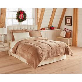 Brylanehome 196438265187 Bh Studio Microfleece Comforter - Queen Taupe