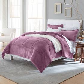 Brylanehome 196438265514 Bh Studio Microfleece Comforter - Twin Eggplant