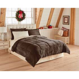 Brylanehome 196438268669 Bh Studio Microfleece Comforter - Queen Chocolate