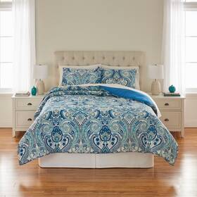 Brylanehome 196438665710 Bh Studio 3 Piece Microfiber Comforter Set - Queen Peacock