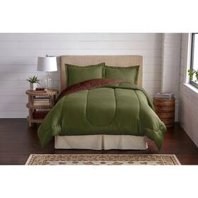 Brylanehome 196438667943 Bh Studio Reversible Comforter - Full Green Chocolate