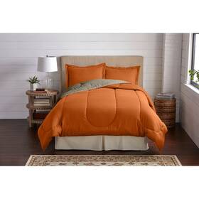 Brylanehome 196438667998 Bh Studio Reversible Comforter - King Terracotta Taupe