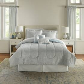 Brylanehome 197380676502 Covington 9-piece Comforter Set - King Mineral Blue