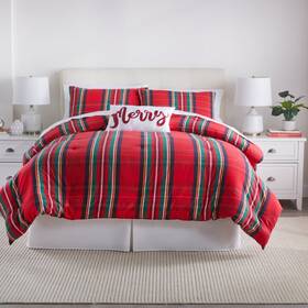 Brylanehome 197380910439 Yarn Dyed Flannel 4 Piece Comforter Set - Twin Red Plaid