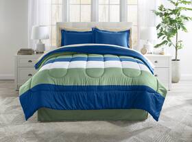 Brylanehome 199099031566 Bh Studio Reversible Comforter - King Navy Sage