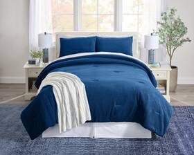 Brylanehome 199099035854 Corduroy Comforter 3-pc Set - Twin Navy